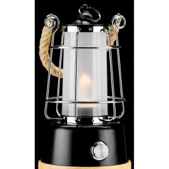 CAMPZ Lanterne En Bambou, Noir/beige -VAUDE Boutique campz bamboo lantern black brown 4