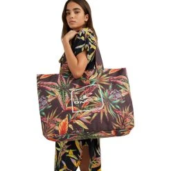 O'Neill Coastal Print Tote Women, Noir/Multicolore -VAUDE Boutique oneill coastal print tote women black tropical flower 4