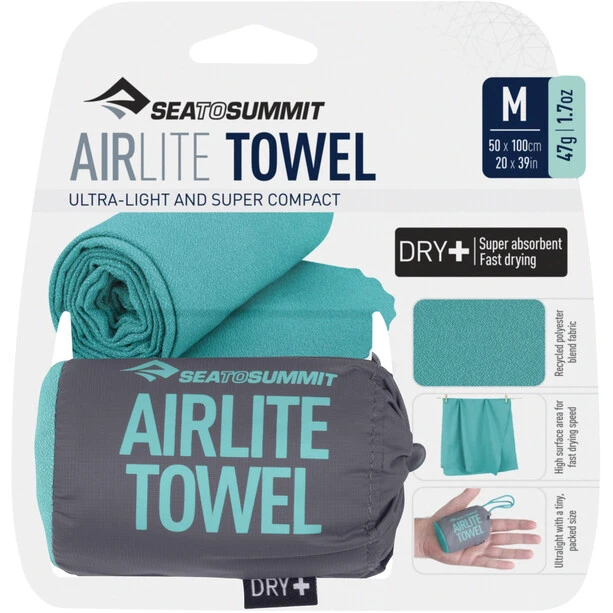 Sea To Summit Airlite Towel M, Turquoise 2 Sea To Summit Airlite Towel M, Turquoise – Image 2