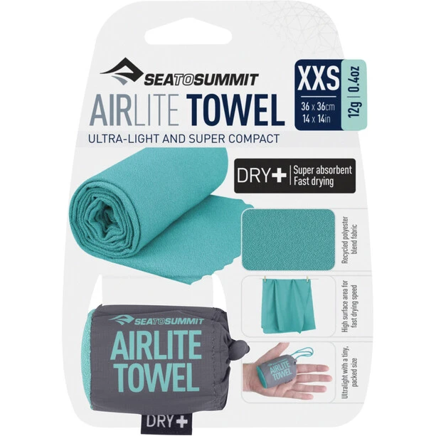 Sea To Summit Airlite Towel XXS, Turquoise 3 Sea To Summit Airlite Towel XXS, Turquoise – Image 3